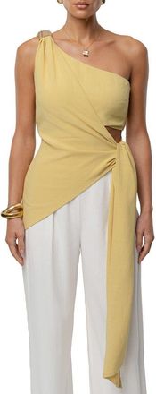 JLUXLABEL Palmera One Shoulder Top in Yellow at Nordstrom, Size X-Small