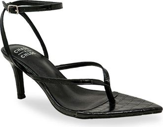 Chase + Chloe by Intouch Footwear Strappy Post Toe Sandal in Black Croc at Nordstrom Rack, Size 6.5