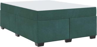 vidaXL Estructura De Cama Con Colch&oacute;n Verde Oscuro 140 X 200 Cm Vidaxl