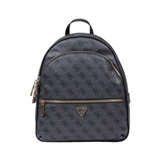 Guess Rugzak met all-over logoprint - Dames - Tassen - Grijs - Maat: ONE Size Vinyl