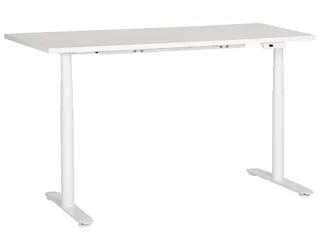Beliani Scrivania Regolabile Elettricamente Bianco 160 X 72 Cm Destinas