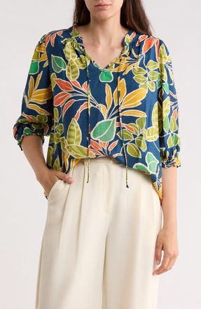 Renee C Leaf Print Top in Navy at Nordstrom Rack, Size X-Small