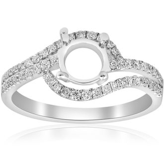 Pompeii3 3/8ct Diamond Engagement Ring Setting 18K White Gold Size: 6