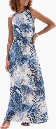 Lascana Womens High Neck Sleeveless Maxi Dress in Blue-Printed at Nordstrom, Size 10