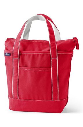 Lands End Zip Top Canvas Tote Bag in Heritage Red at Nordstrom, Size Medium