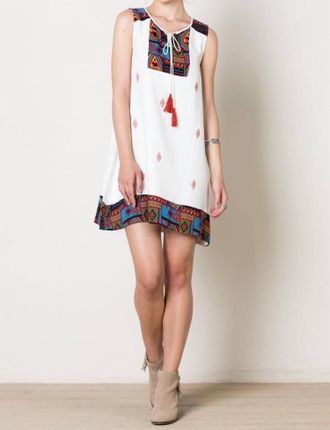 THML Clothing Santa Fe Sleeveless Dress In White