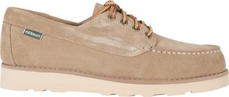 Sebago Beige Camel Askookfield Hand-Stitched Suede Moccasin Loafers
