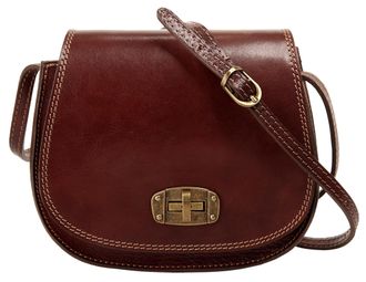 Pik&eacute; Umh&auml;ngetasche PIK&Eacute;, Damen, Gr. B/H/T: 19cm x 16cm x 6cm onesize, braun, Leder, leicht gl&auml;nzend, unifarben, Taschen Umh&auml;ngetasche, echt Leder, Made in 