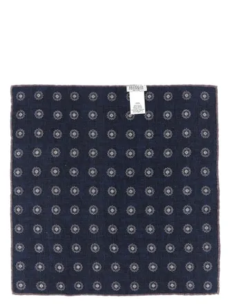 Brunello Cucinelli Silk Medaglione Pocket Square - Multicolor