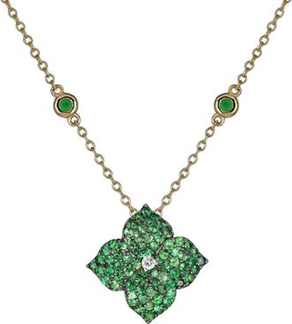 Piranesi 18kt geelgouden halsketting met kleine bloem