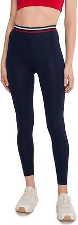 SPLITS59 Bailey High Waist Active Rib 7/8 Womens Workout Heather Indigo : XL, Polyester/Spandex