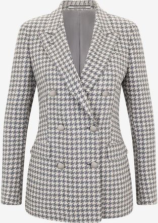 Tagliatore Zweireihiger Hahnentritt-Blazer aus Schurwolle und Kaschmir J-Parigi