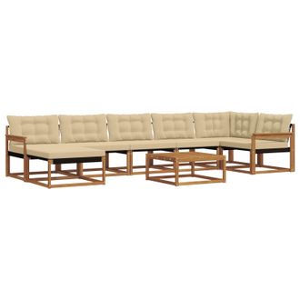 vidaXL Conjunto De Sof&aacute;s De Exterior Con Coj&iacute;n 22 Pcs Natural Y Beige Vidaxl
