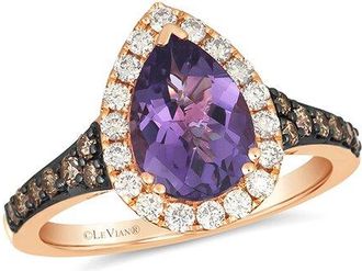 Le Vian 14K Rose Gold 2.19 Ct. Tw. Diamond & Amethyst Cocktail Ring