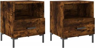 vidaXL Vidaxl - Mesita noche 2 uds madera ingeniería roble ahumado 40x35x47,5cm