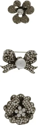 Dansk Copenhagen Accessoires, Dames, Grijs, ONE Size, Tracey 3in 1 Strik Parel Broche Set