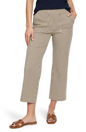 Nic+Zoe All Day Stripe Crop Wide Leg Pull-On Jeans in Neutral Multi at Nordstrom Rack, Size 26