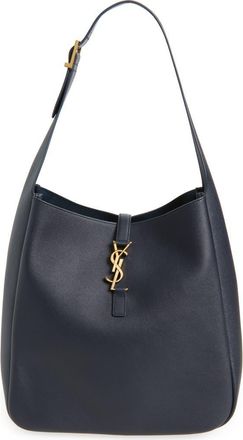 Saint Laurent Large Le 5 À 7 Leather Hobo Bag in Bleu Abysse at Nordstrom