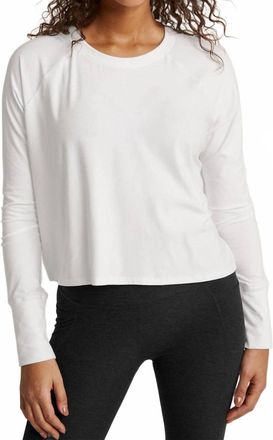 Beyond Yoga Featherweight Daydreamer Pullover Top In Cloud White