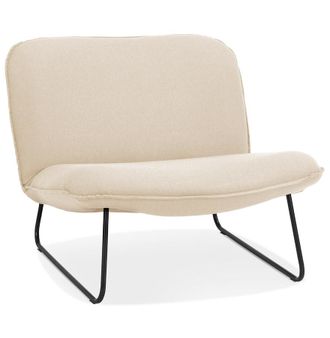 Alterego Beige stoffen CLOVER design loungefauteuil