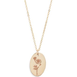 Set & Stones Louise Birth Flower Necklace in Gold/october at Nordstrom