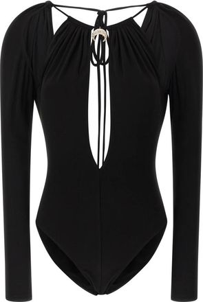 Marine Serre Jewel Pendant Bodysuit - Dames - Bodies - Zwart - M - Tops