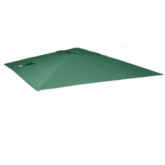 Hhg Nunca Usado] Funda De Repuesto Para Parasol Sem&aacute;foro De Lujo Hhg 436, Funda De Repuesto Para Parasol, 3x3m (&oslash;4,24m) Poli&eacute;ster 2,7kg, Verde Oscuro