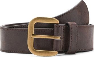 Mango Square Buckle Belt in Chocolate at Nordstrom, Size Medium
