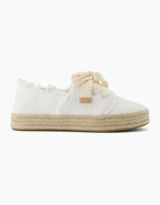 Toms Womens TOMS CAROLINA LACE UP Womens Espadrille Shoes White - Size: 5