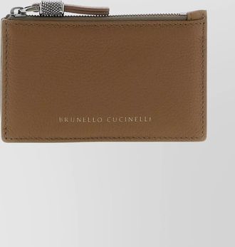 Brunello Cucinelli textured card holder zipper pull