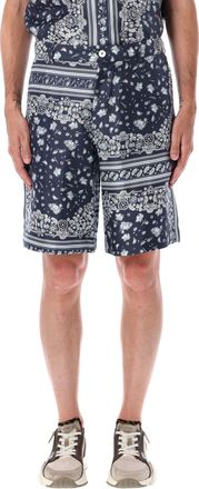 Fendi Mens Silk Shorts - Dark Blue - Size EU 50 (Mens)