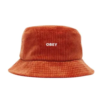 Obey Hats, male, Orange, Size: ONE SIZE Bold Cord Bucket Hat