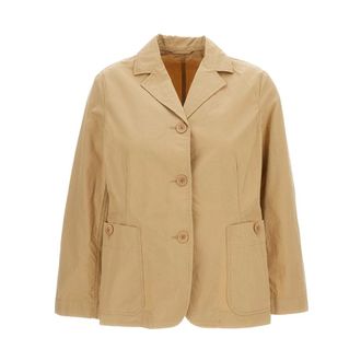 CASEY CASEY Blazers, female, Beige, Size: S Cotton Poplin Single-Breasted Jacket