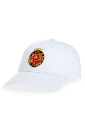 Brooks Brothers Crest Embroidered Cotton Baseball Hat in White at Nordstrom Rack