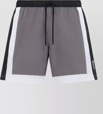 HUGO BOSS nylon sports shorts side stripes pocket