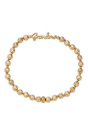 Alex and Ani Grandma Elongated Crystal Stretch Bracelet in Gold at Nordstrom