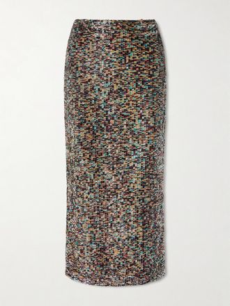 TWP Gonna Maxi In Cr&ecirc;pe De Chine Con Paillettes Sylkie - Multicolore