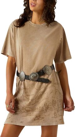 Ariat Womens Road Trip Tee Dress In Greige