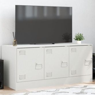 vidaXL Mobile Porta tv Bianco 99x39x44 cm in Acciaio - Vidaxl