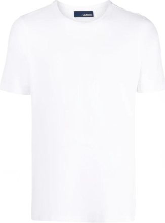 Lardini T-shirt met ronde hals en korte mouwen - Heren - T-shirts - Wit - 3XL - Katoen - Tops