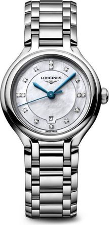 Longines PrimaLuna Mother-of-Pearl & Diamond Bracelet Watch, 30mm in White Mother Of Pearl at Nordstrom