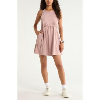Zella Atlas Tiered Athletic Dress in Pink Fawn at Nordstrom, Size X-Small