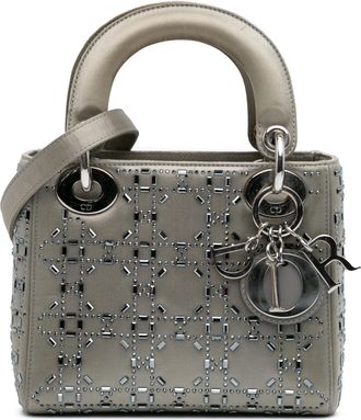 Dior Pre-owned Womens Lady Mini Crystal Embellishments - Grey Textile - One Size