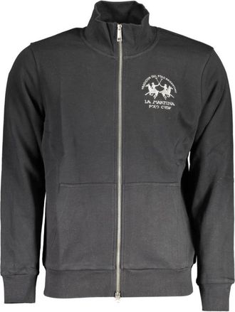 La Martina Zip-through Sweatshirt - Heren - Vesten met rits - Zwart - M - Katoen - Hoodies & sweatvesten