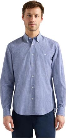 Harmont & Blaine Cotton Shirt - Heren - Casual Overhemden - Blauw - M - Katoen - Overhemden
