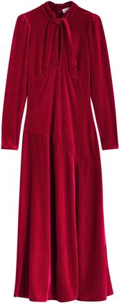 Ganni Velvet Maxi Dress - Red - 34 (UK6 / XS)