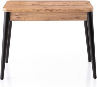 Asir Group LLC Asir Group Llc - Mesa Extensible De 100 A 120 Cm, Decoraci&oacute;n Pino Atl&aacute;ntico Y Negro - Dolunay