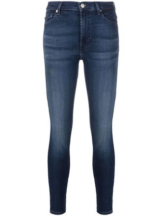 7 For All Mankind Jeans skinny con effetto schiarito - Blu