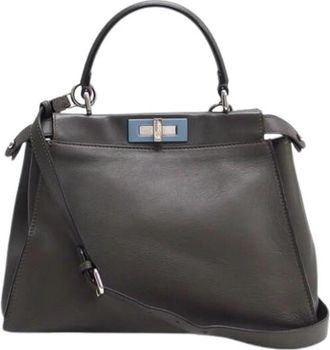 Fendi Pre-owned Peekaboo Handbag - Dames - Vintage Handtas - Grijs - ONE Size - Leer - Vintage