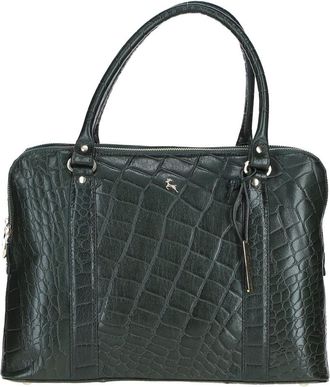 Ashwood Leather Womens Three Section Large Veggie Tanned Bag - Green - One Size